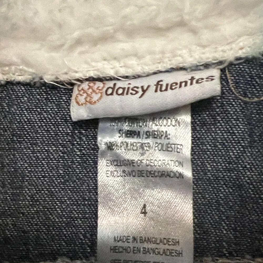 Daisy Fuentes Blue Jean Jacket with Floral Detail